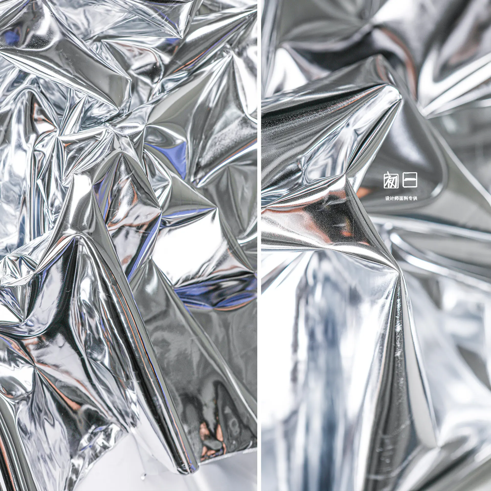Silver Mirror TPU Composite Reflective Film Cloth Photography Background Creative Clothing Coat Skirt Designer Fabric