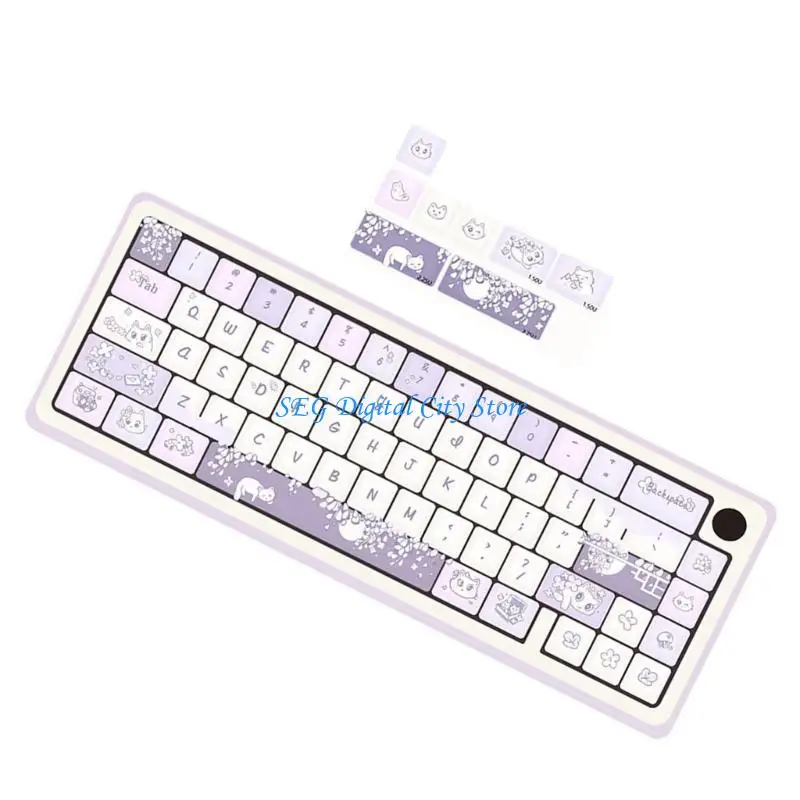 

U75B 74 Симпатичная тема животного MDA Profile Cakecaps PBT Dye Сублимация для механических клавиш