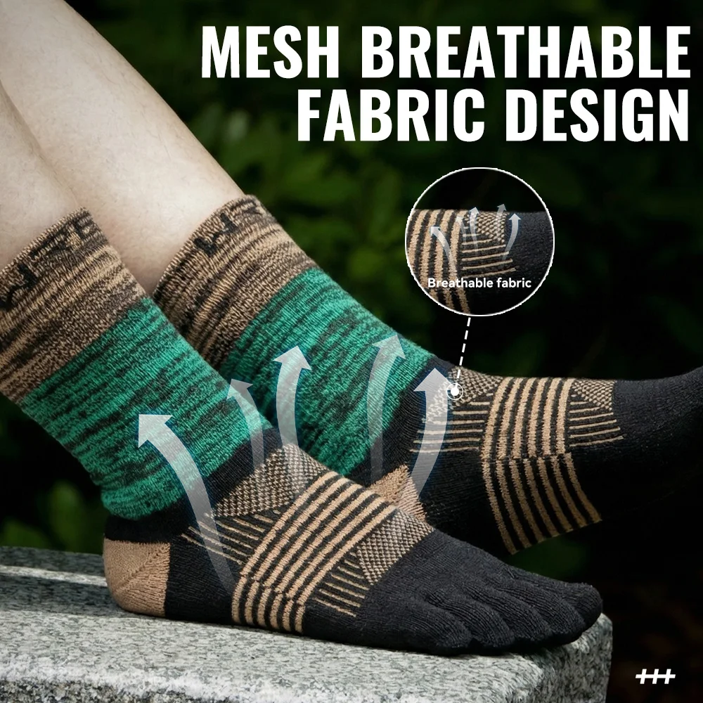 WRELS 1/2/3 Pair Five Finger Socks Athletic Running Breathable Ankle Compression Lightweight Moisture Wicking Anti-Blister Socks - view 3