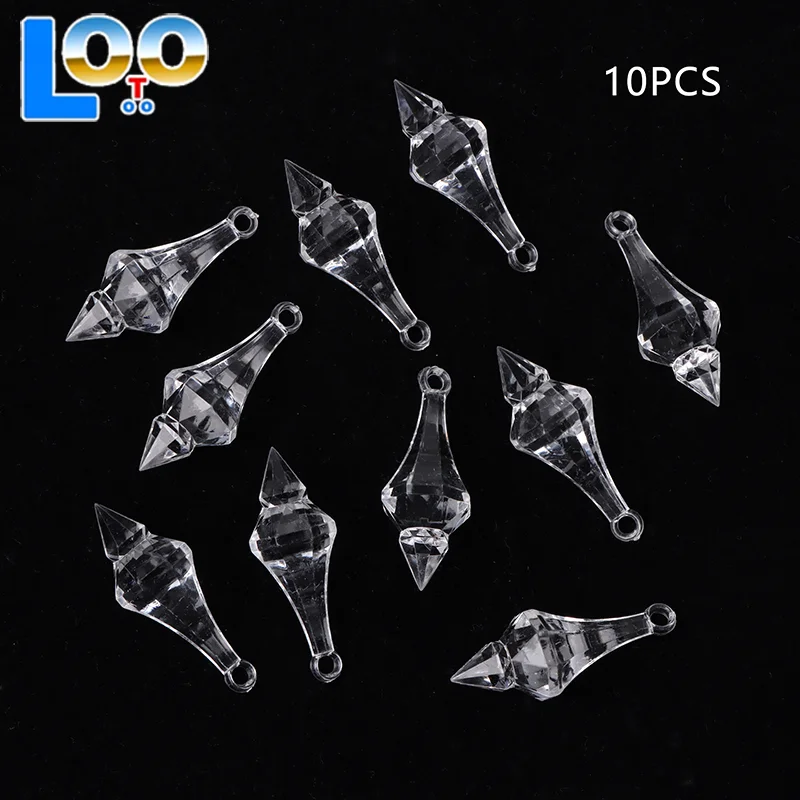 10 قطعة كريستال أكريليك قطرة قلادة المنشور الثريا الستار عيد الميلاد حفل زفاف الإضاءة عيد الميلاد مصباح أجزاء معلقة