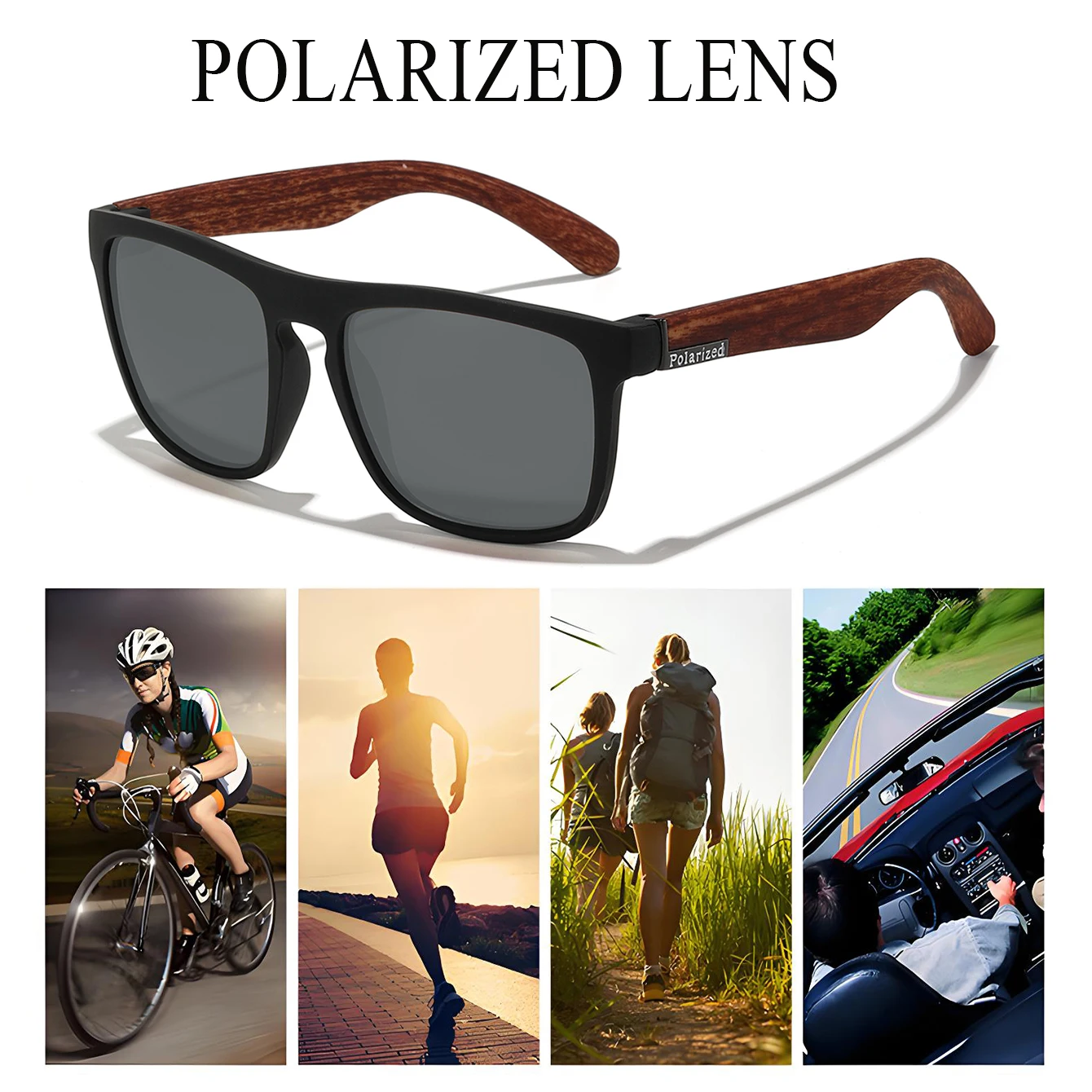 Polarisierende UV400-Angel-Sonnenbrille, tägliches Fahren, Outdoor-Sport, Radfahren, Laufen, rosa und lila Farbe für Paare als Geschenk