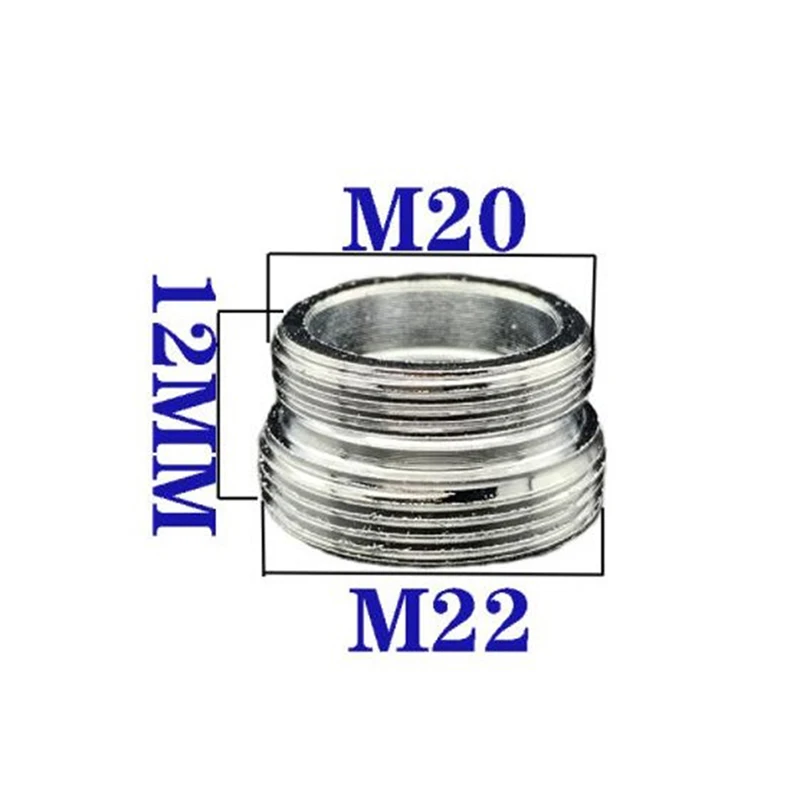 1PC Rugged and Durable Stainless Steel M22 To M20 Thread Connector Faucet Joints Water Tap Adapter