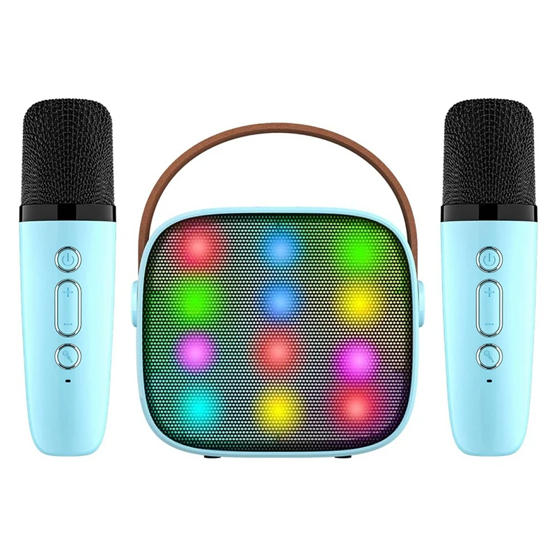 PHILE-Mini Karaoke Machine With 2 Wireless Microphones For Kids Adults, 18 Pre-Loaded Songs, Portable Bluetooth