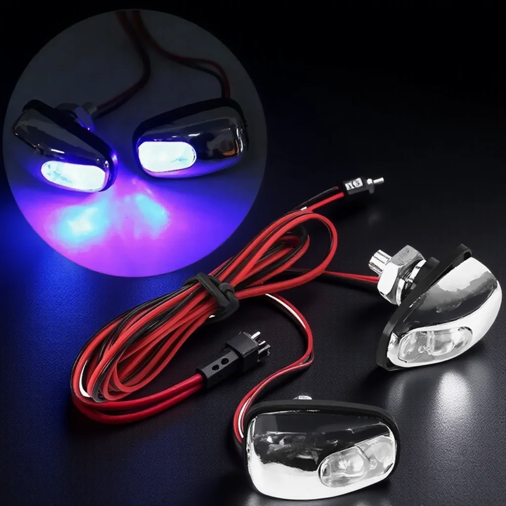 12V Universal LED Car Headlight Water Spray Nozzle Washer Lamp Wiper Hood Windshield Jet Spout