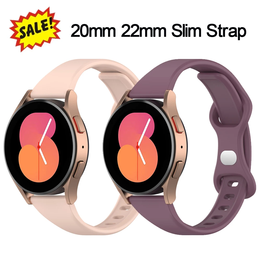 حزام نحيف لساعة سامسونج جالاكسي 7/FE/5/pro/6/4/كلاسيك/أكتيف 2 20 مللي متر 22 مللي متر معصمه سوار كوريا هواوي GT 2e/3/5/4 الفرقة