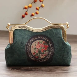 Bolso de diseñador de Metal Vintage con cierre de concha de mano, bolsos de mano para mujer, bolsos con cadena, bolso de hombro tipo bandolera para mujer