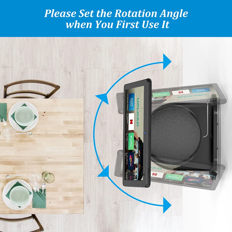 حامل PlusAcc لـ Echo Show 10 مثبت على الحائط مع حامل ملحقات مكبر الصوت المدمج لإدارة الكابلات وتوفير المساحة