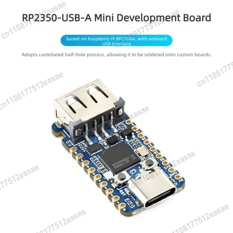 RP2350A Mini Development Board, USB Type-A Plug-and-Play, Dual-Core 150MHz Microcontroller Board For DIY Projects