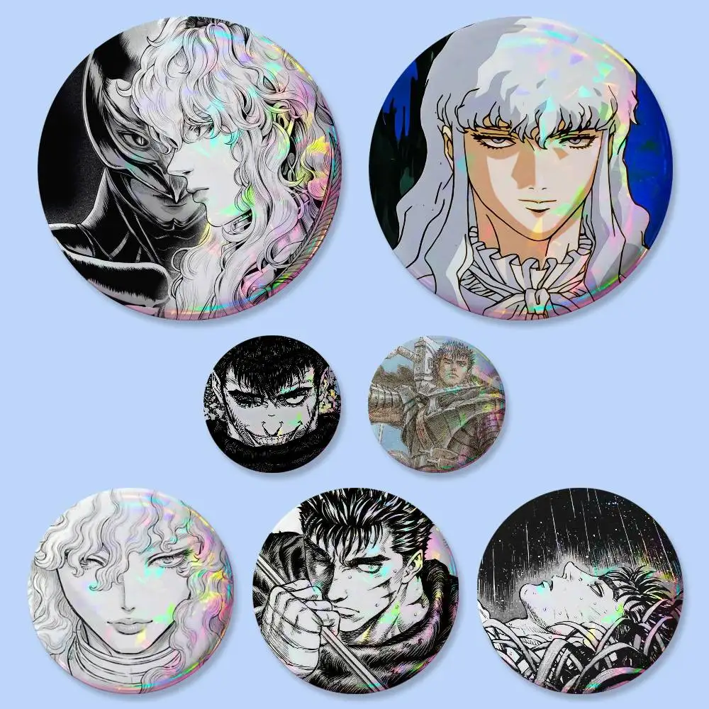 Badges Anime Berserk, boutons ronds créatifs, broches, accessoires de décoration pour sacs, cadeaux pour fans et amis