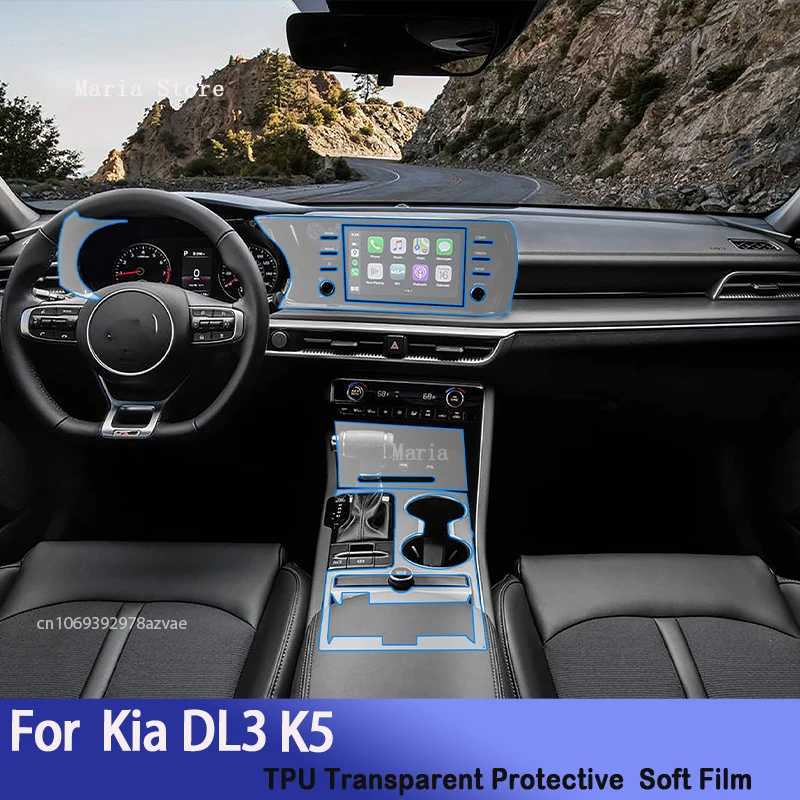 For Kia DL3 K5 (2020-2023) Car GPS Navigation Protective LCD  TPU Screen Protector Anti-Scratch Film Fitting PPF