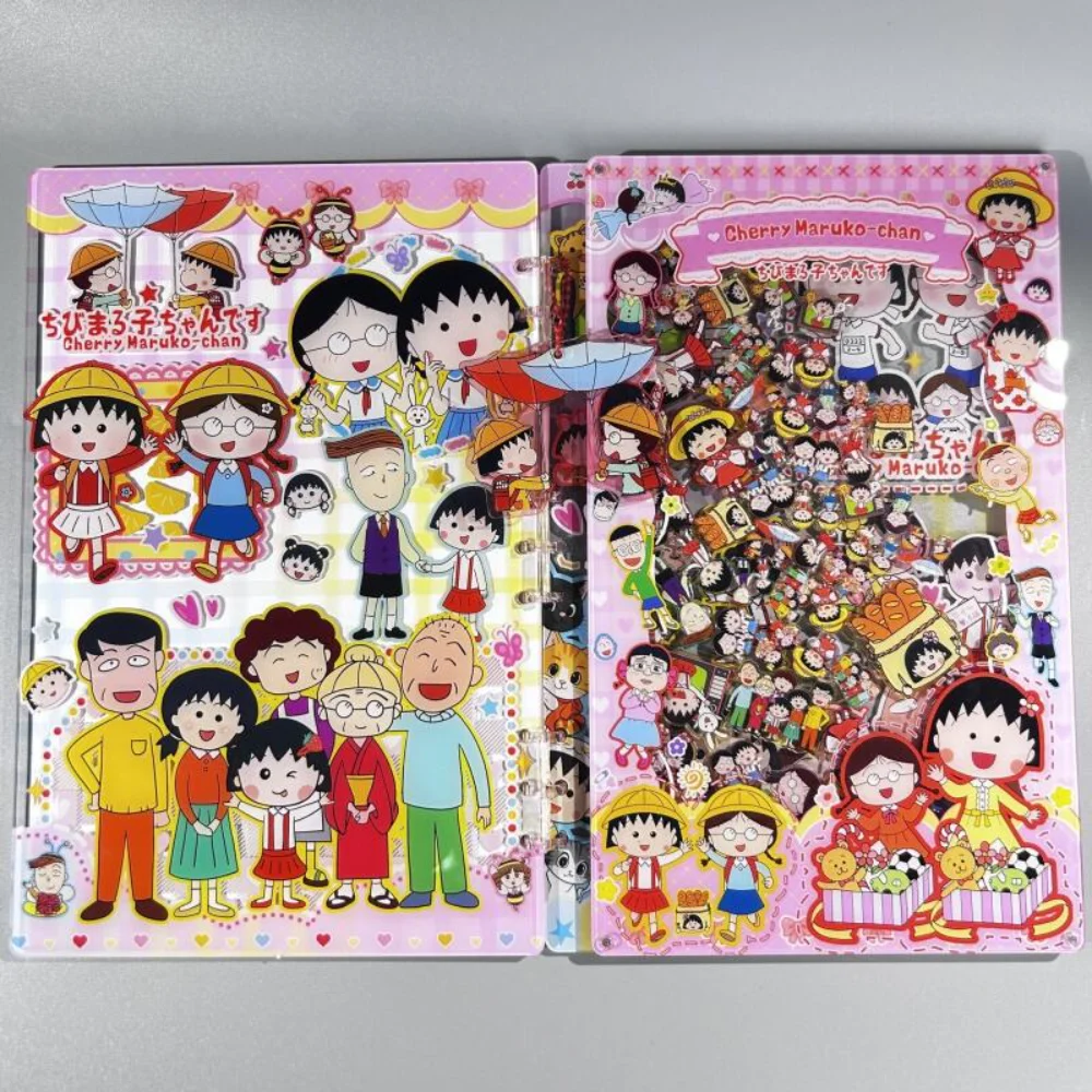 Cute Chibi Maruko-Chan Cartoon Anime A7 Acrylic Shaking Fun Loose-Leaf Notebook Replaceable Inner Pages Student Guestbook Gifts
