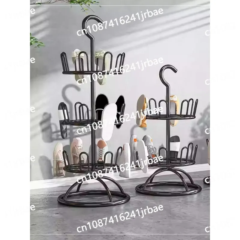 Outdoor balcony sandal rack drying shoe rack floor rotating slippers hanging shoe rack drying shoe artifact