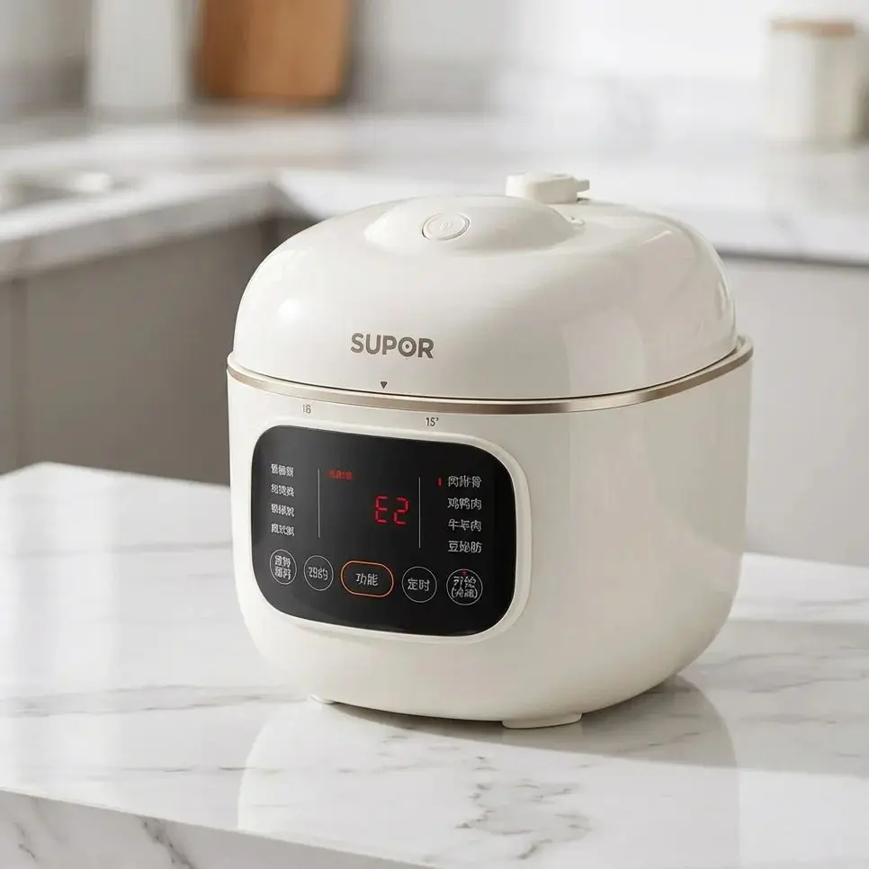 SUPOR Mini Electric Pressure Cooker 2L Home Use Smart Timer Baby Porridge Rice Cooker Serves 1-3