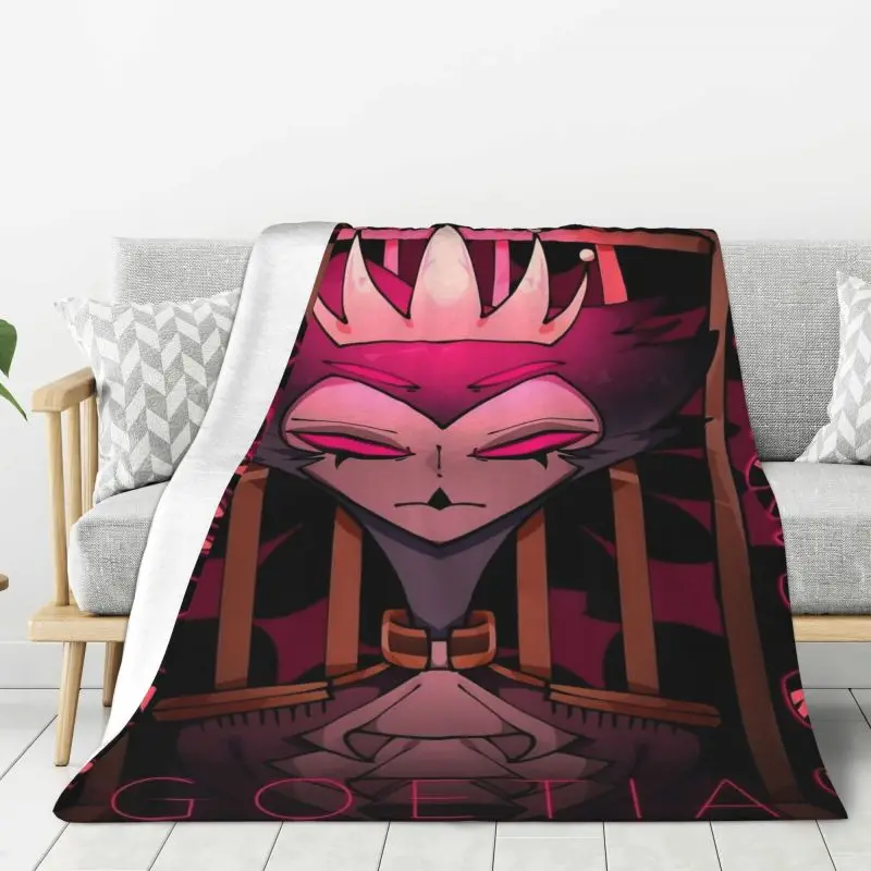 

Custom Sofa Fleece Funny Cartoon Comics Tv Helluva Boss Throw Blanket Warm Flannel Blankets for Bedroom Office Couch Bedspreads