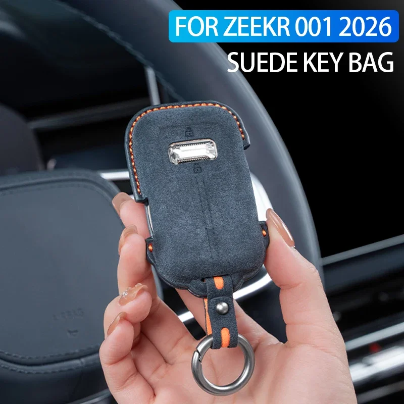 For ZEEKR 001 2026/ZEEKR 9X Suede key bag Remote key protective case Car key case accessories