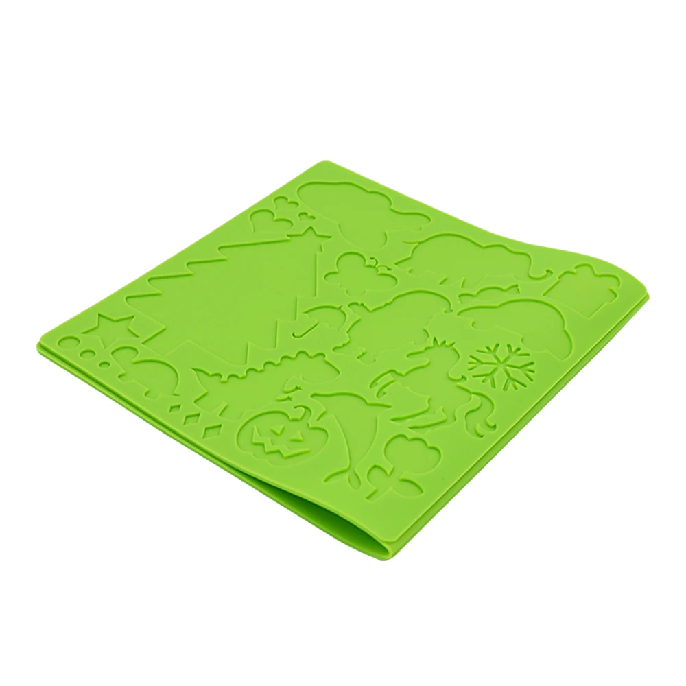 Silicone Design Pad com estêncil básico, Caneta de impressão 3D, Excelente ferramenta de desenho, Vem com 2 Berços