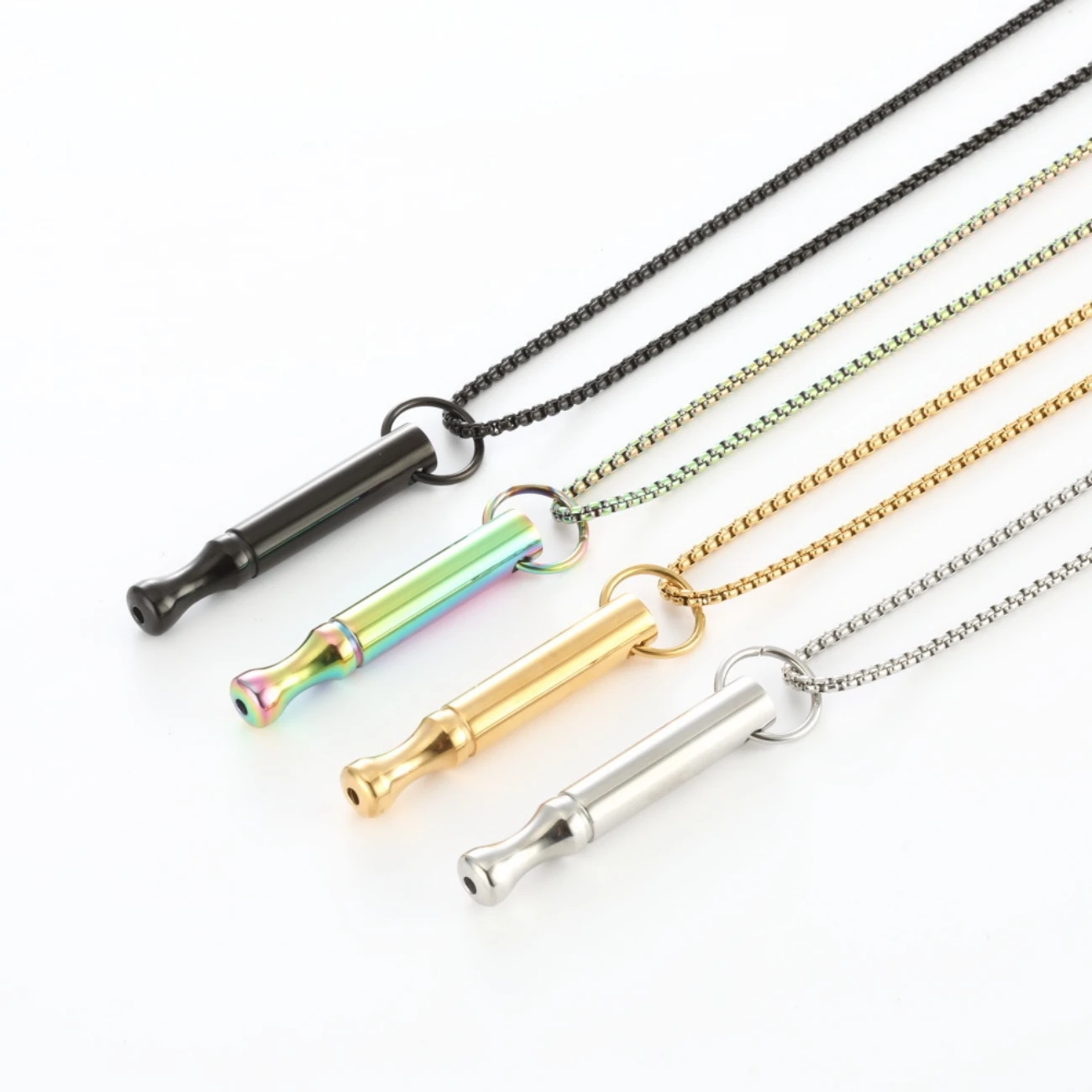 Meditation Breathing Decompression Pendant Necklace Small Waist Round Tube Couple Yoga Chain Holiday Gift for Girlfriend