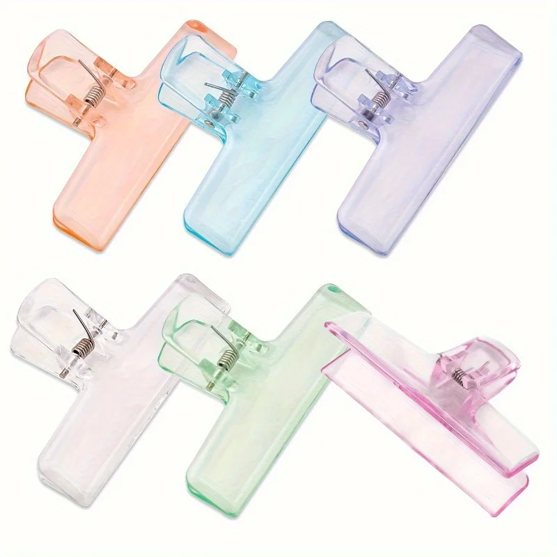 8pcs Transparent Food Seal Clips, Multicolor Kitchen Storage Snack Bag Clips with Metal Spring, Durable Airtight Seal Grip