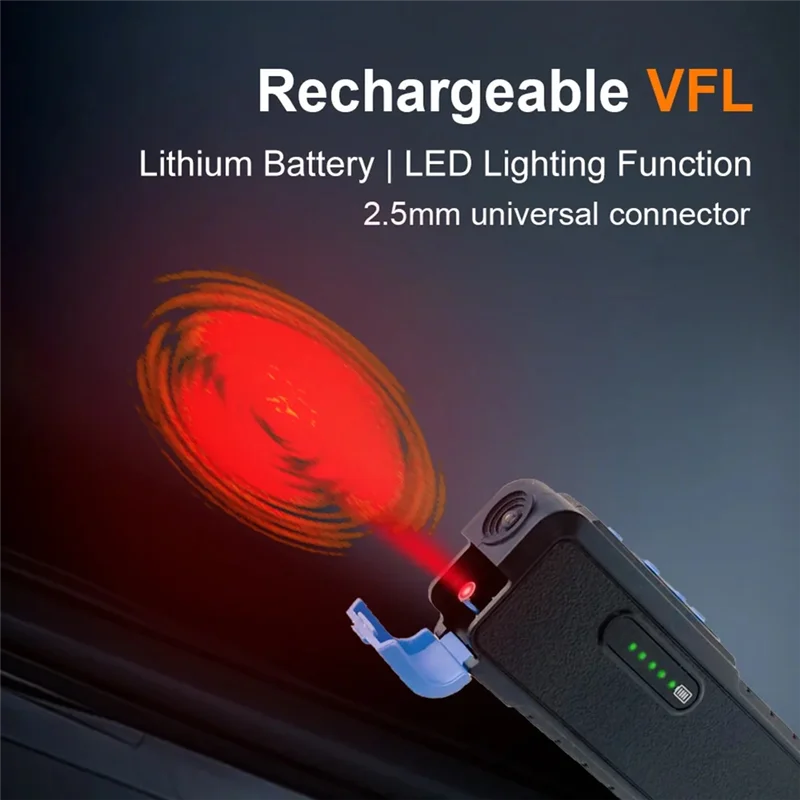 ABMI-VFL Localizzatore visivo di guasti Tester di luce rossa Cavo in fibra ottica ricaricabile da 50 MW con funzione di illuminazione a LED,