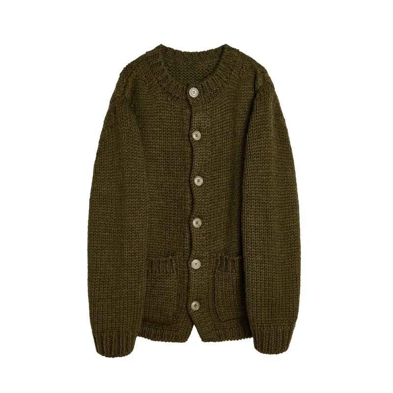 High Street Our Legacy Wool Blend Casual Loose-Fit Knit Sweater Men Women Casual Cardigan Men's Clothing