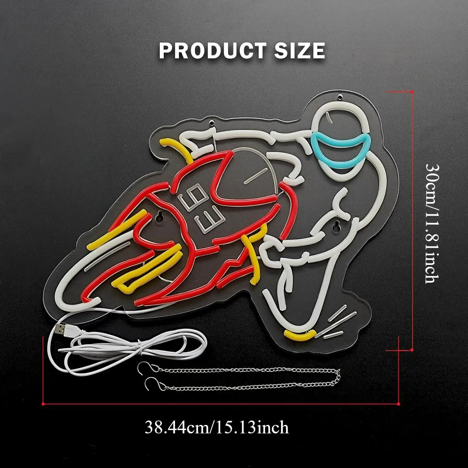 Motorcycle Racing Cornering Neon Sign USB Dimmable Neon Lights for Garage Auto Room Repair Shop Workshop Decor Birthday Gifts view 5