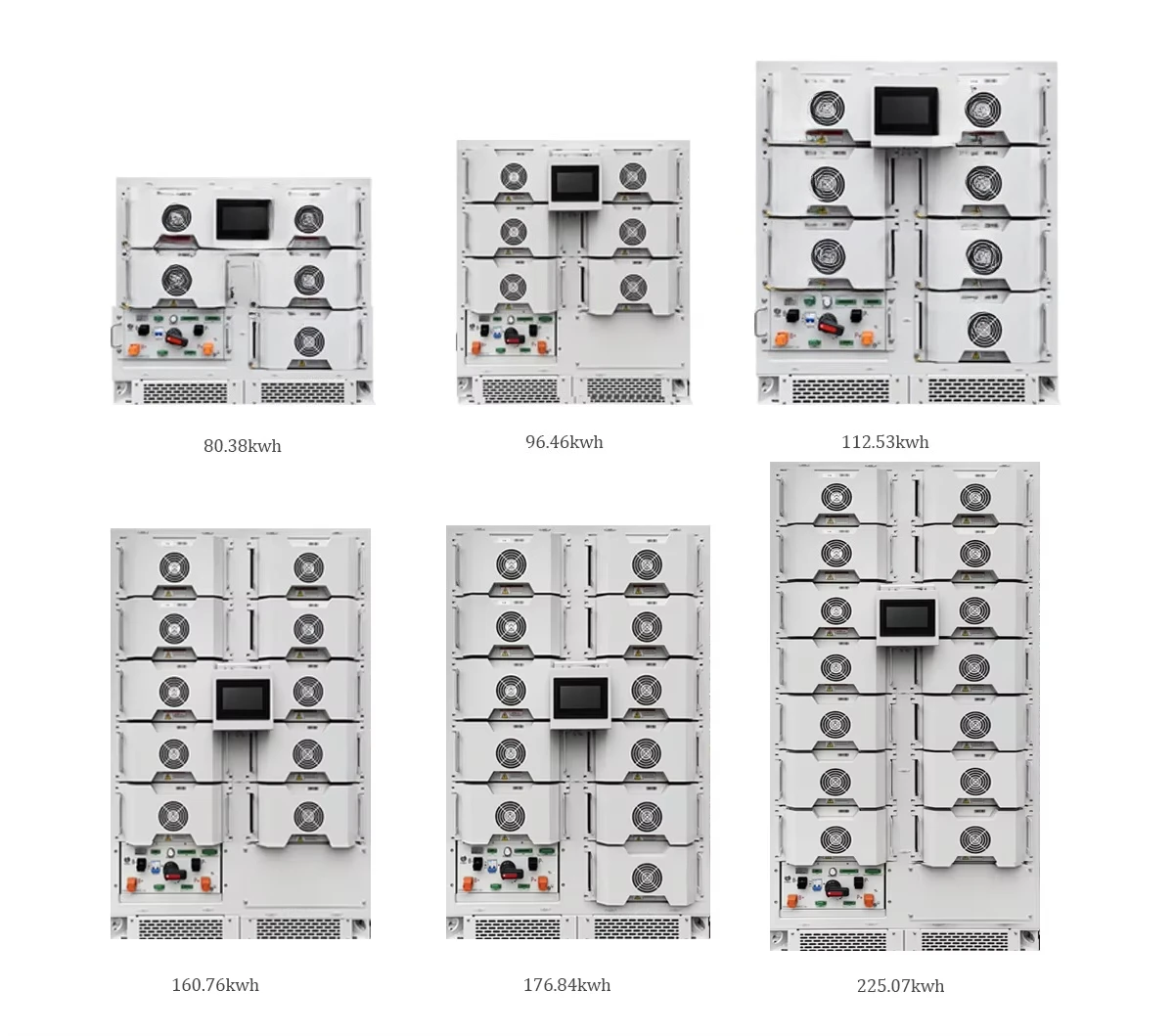High Voltage 200kwh 100kwh 80kwh 96kwh Lifepo4 Lithium Ion 6000 Cycles 314Ah BMS for Off-Grid Solar Energy Storage