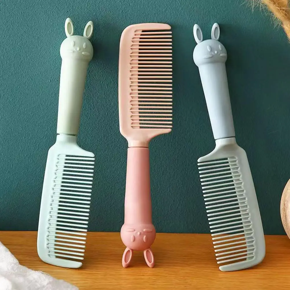 Hair Comb  Durable No Hair Damage High Stability  Lovely Appearance Bunny Head Massage Comb Family Supply