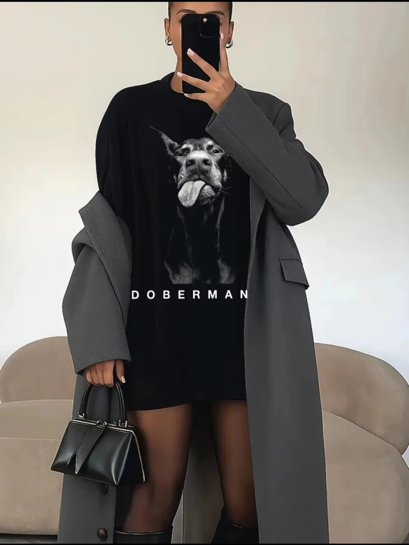 Women's Casual Short Sleeve Crew Printed Oversized Stylish Oversized 