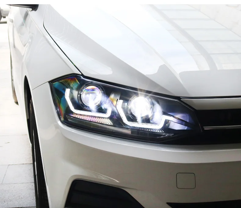 2019~2021y Car Bupmer Head Light For Polo Headlight Car Accessories LED Daytime Light DRL Hid Xenon Head Lamp For Polo Headlamp