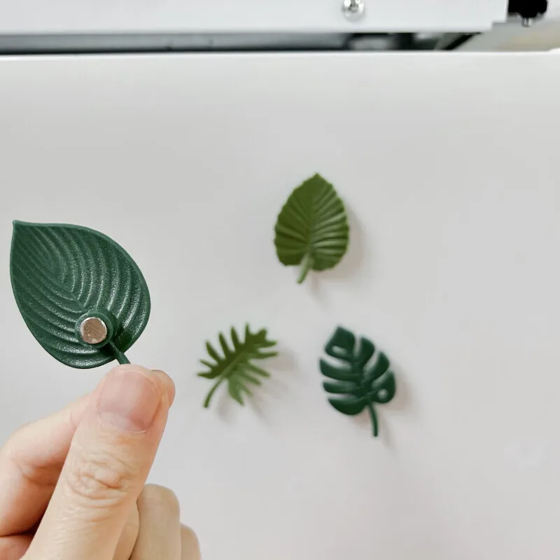 4Pcs Simulation of Leaves Fridge Magnet Artistic Fresh Bamboo Magnetic Stickers Creative Stereo Ins Wind Kitchen Home Decoration