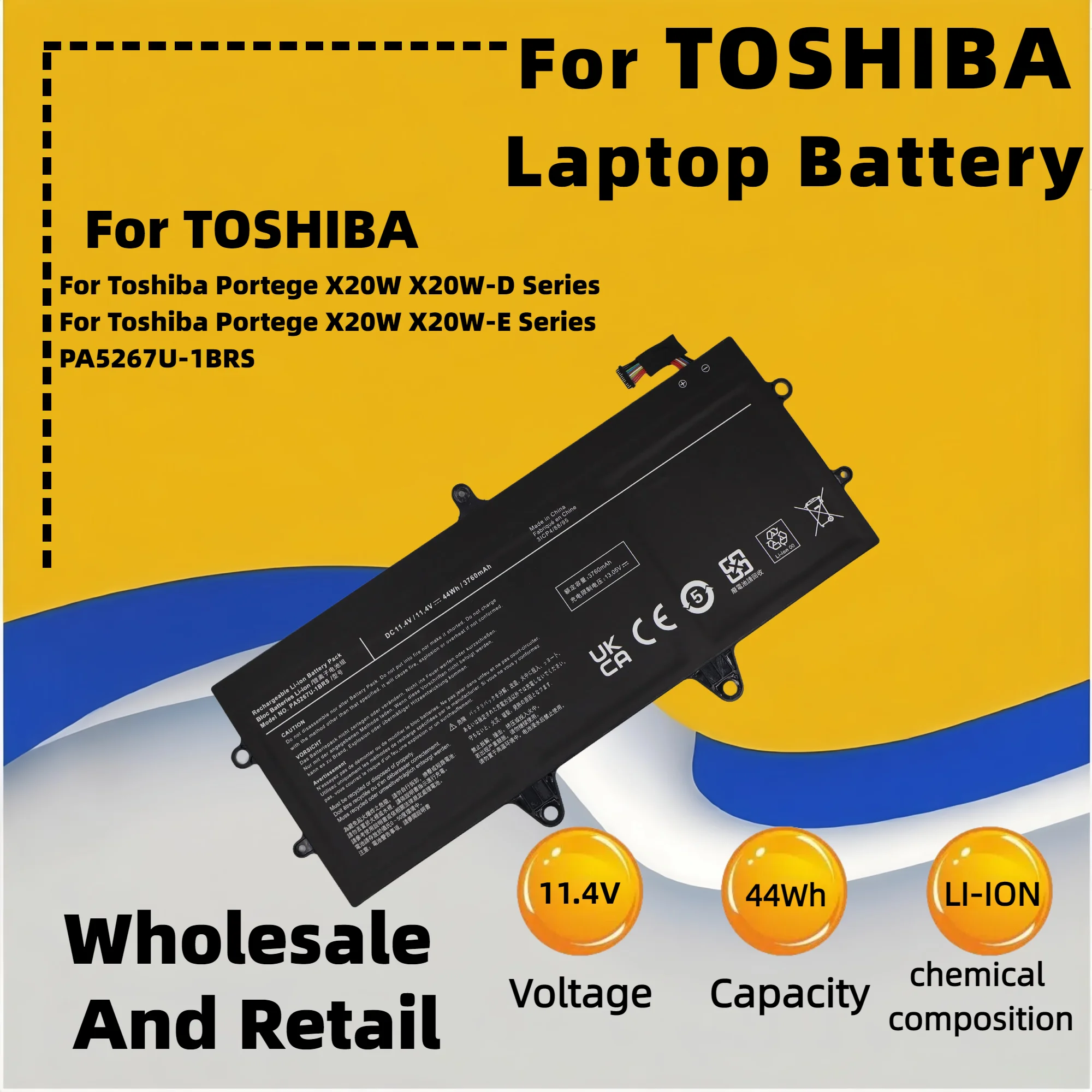 FRLESUI Battery PA5267U For Toshiba Portege X20W-D X20W-D-10E X20W-D-10Q X20W-D-10R Series PA5267U-1BRS Laptop Battery PA5267