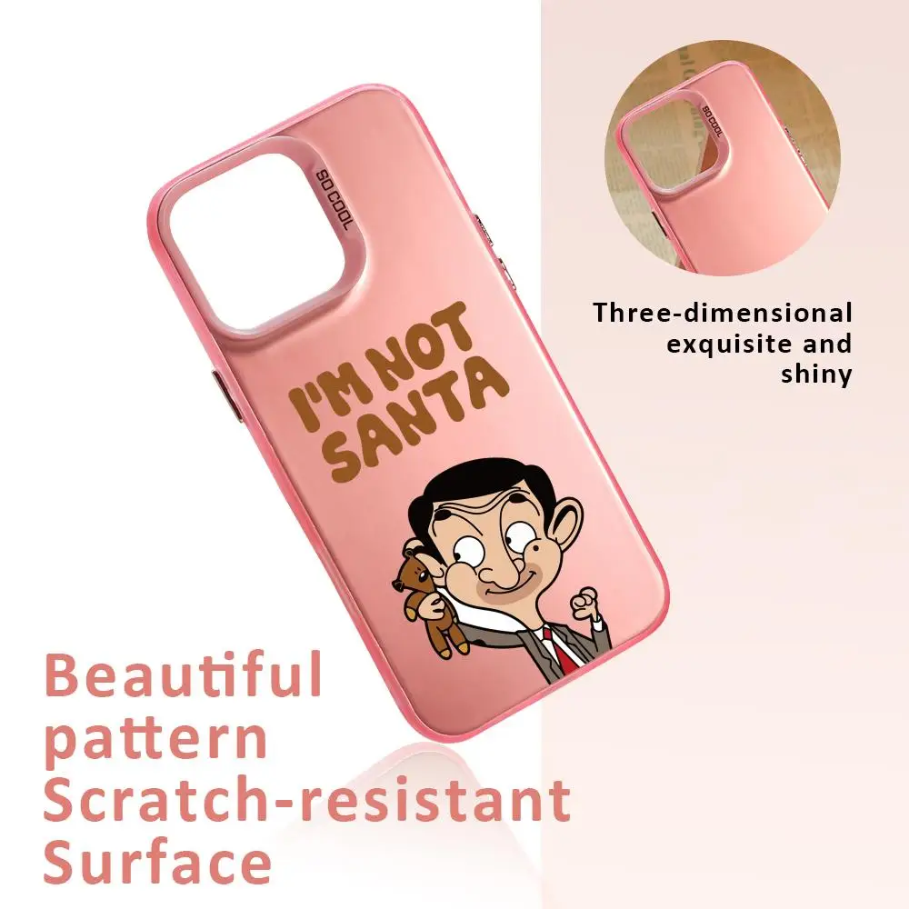 مثيرة للاهتمام M-Mr.Bean جراب هاتف آيفون 17 16 15 14 13 12 11 برو ماكس الهواء الملونة ماتي الليزر أورورا للصدمات