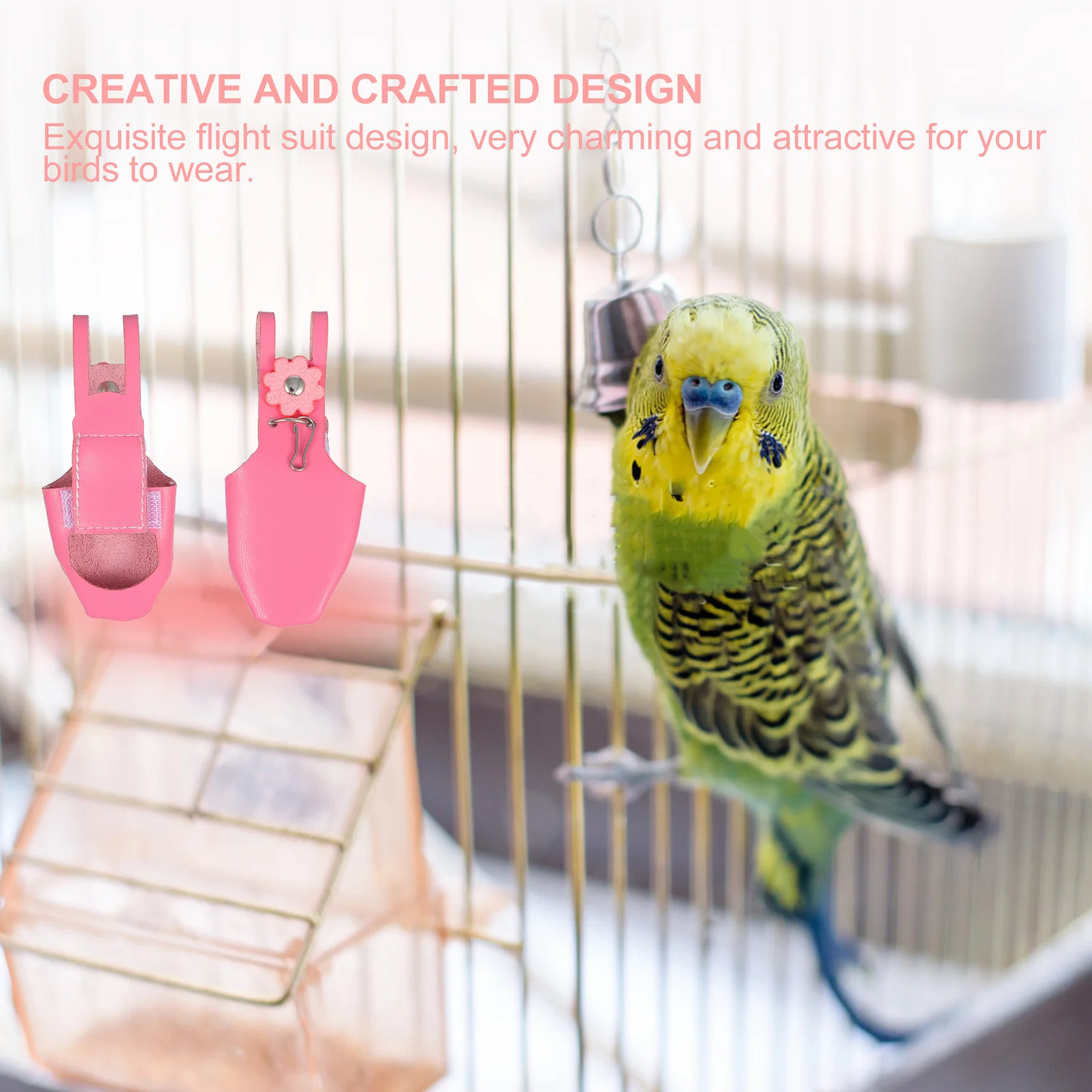 

Budgie Cockatiel Diaper Parrot Flight Suit Washable Reusable Absorbent Bird Nappy for Parakeet Love Birds Green Cheek Conure