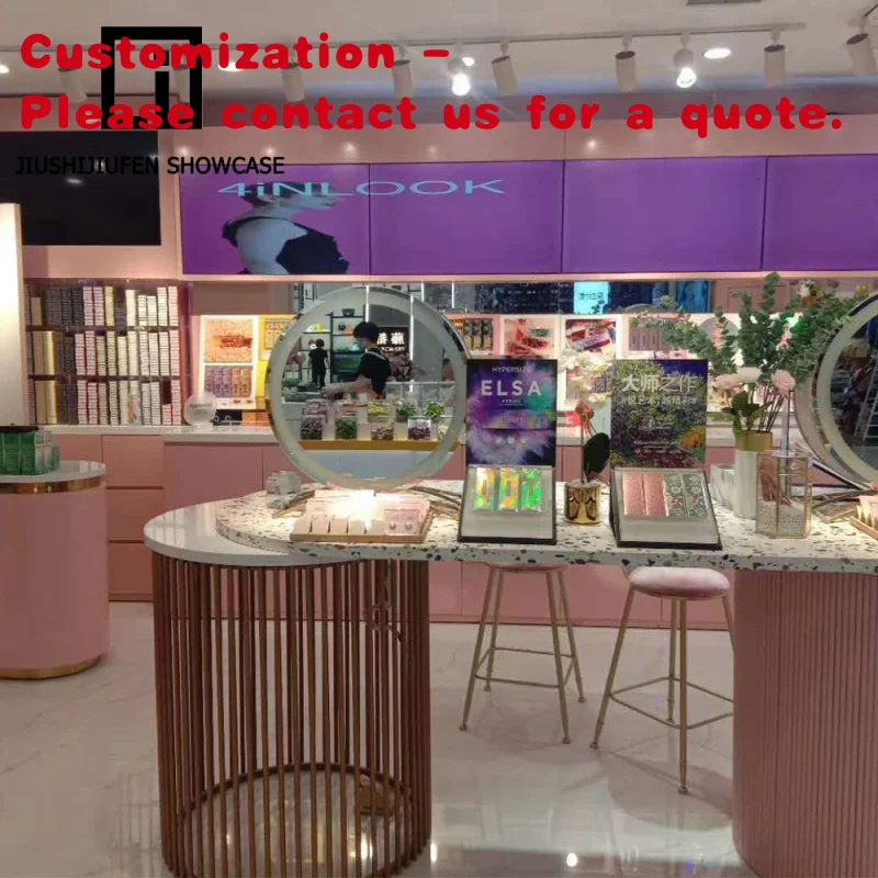 custom.Unique Design Cosmetics Display Counter Malls Perfume Shops and Retail Stores Charming Cosmetics Showcases