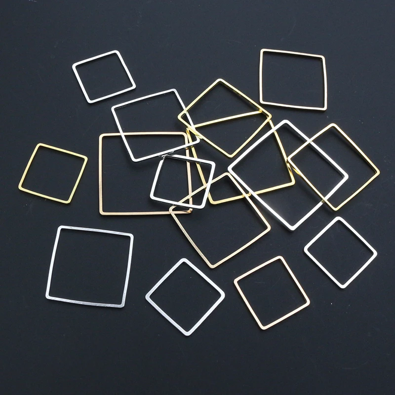 

15 20 25 mm Brass Closed Square Ring Earring Wires Hoops Pendant Connectors Rings For DIY Jewelry Making Supplies Accessories