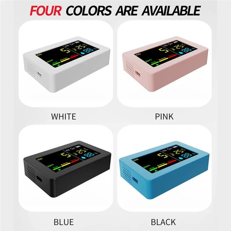 HFES Портативный измеритель качества воздуха 3-в-1 CO Тестер температуры и влажности Детектор угарного газа с голосовой сигнализацией (синий) Durab