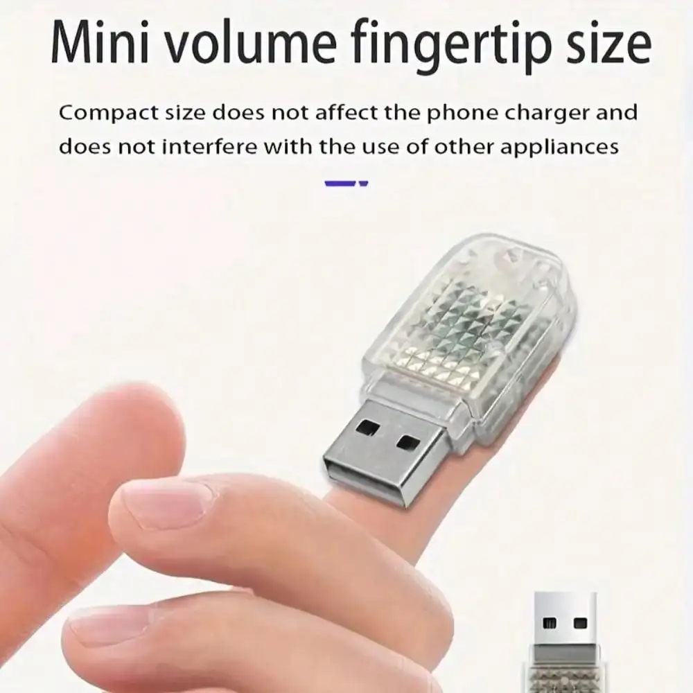 التوصيل والتشغيل والتحول. أضواء مزاج السيارة التي تعمل بمنفذ USB - بدون أسلاك، أجواء شخصية فورية.