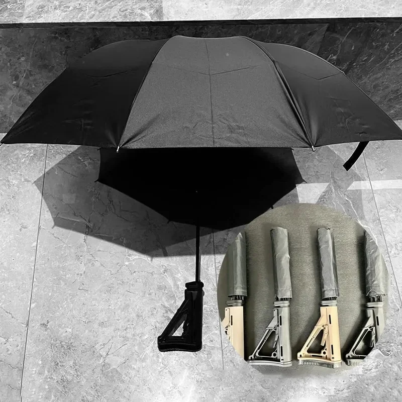 Tactics Umbrella Creative Portable Folding Umbrellas Modern Reinforced Rain Umbrella Wind Water Resistant Umbrellas Decorative