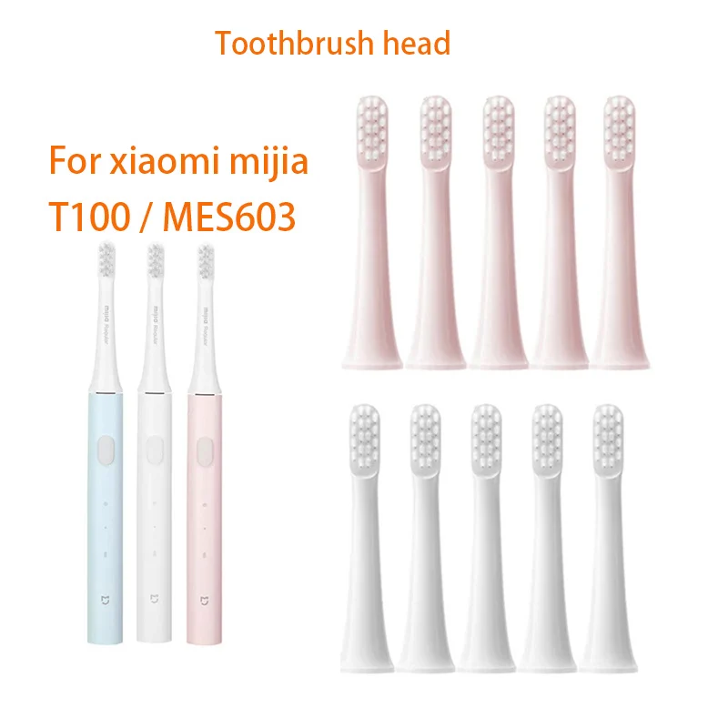For XIAOMI MIJIA T100/MES603 Replacement Brush Heads Electric Toothbrush Vacuum DuPont Bristle with Anti-dust Cap Nozzles