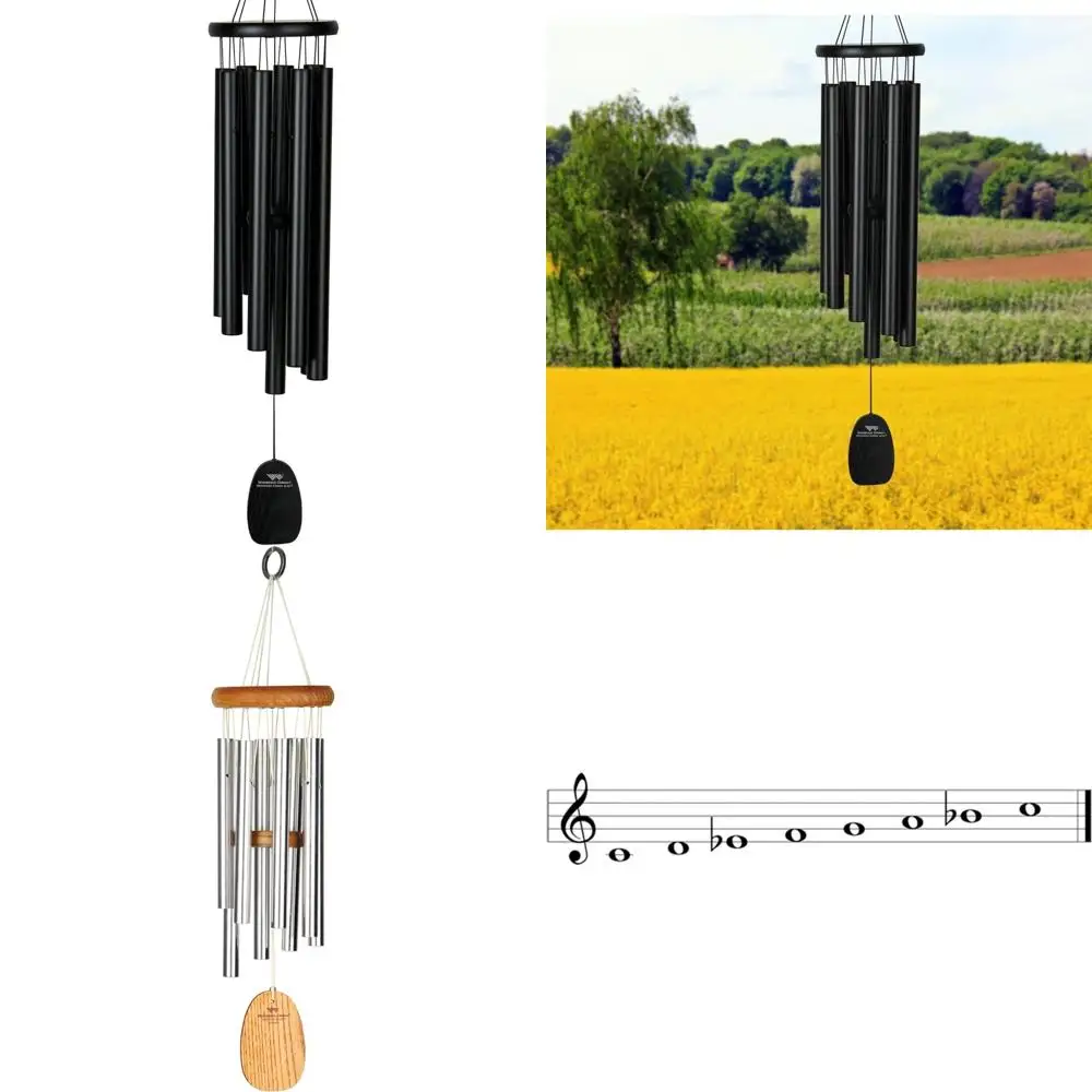 

elegant 27" black memorial wind chimes: inspiring outdoor gregorian melody