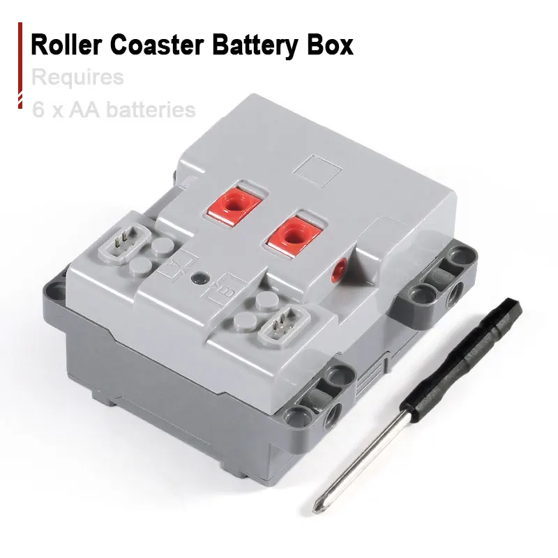 Kit de Motor de funciones de potencia de tren MOC, caja de batería de montaña rusa, conector PF, Motor de tren para robótica de bloques de construcción técnicos