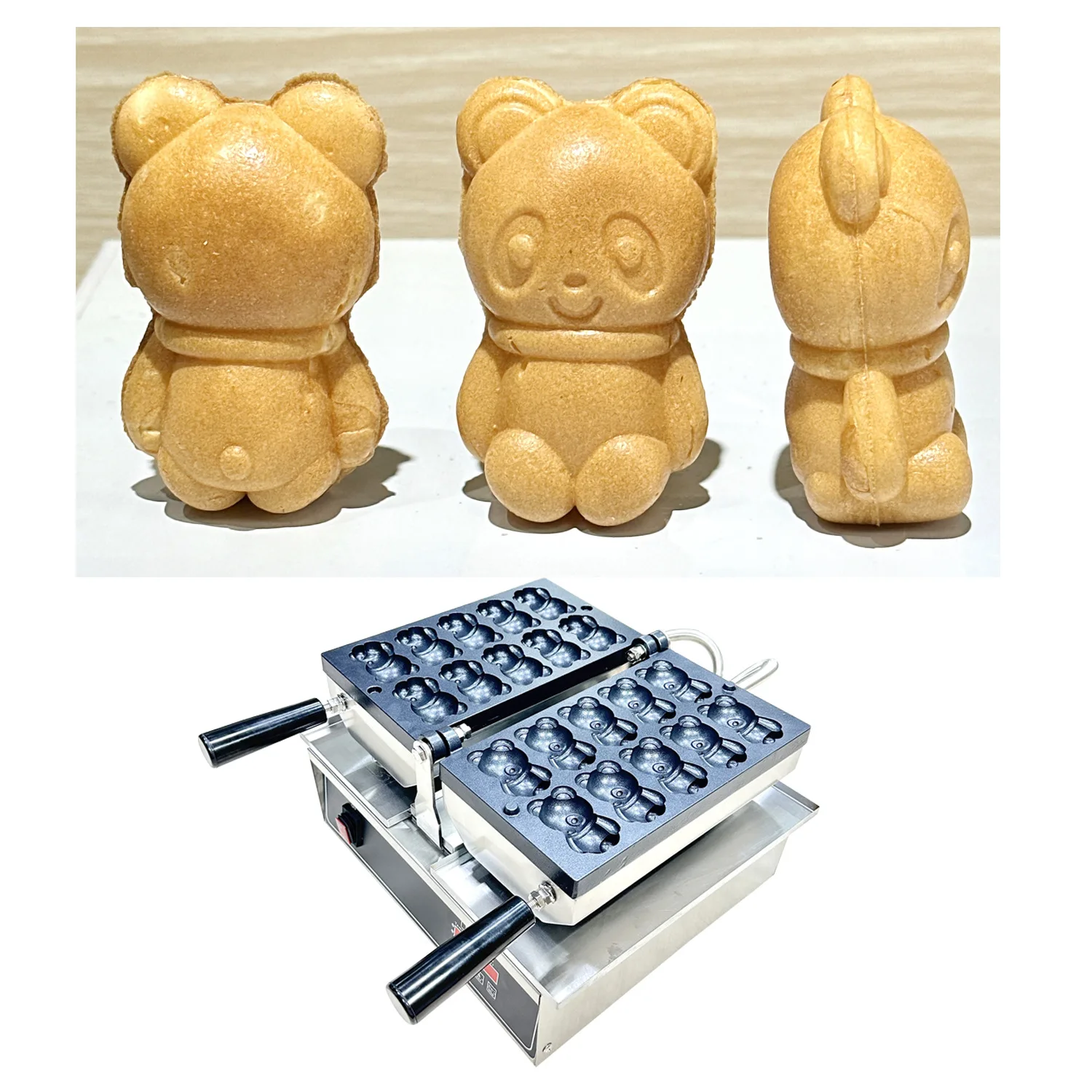 New process Commercial Digital Panda Shaped Waffle Maker hine 12 Pcs Waffle Maker New Condition