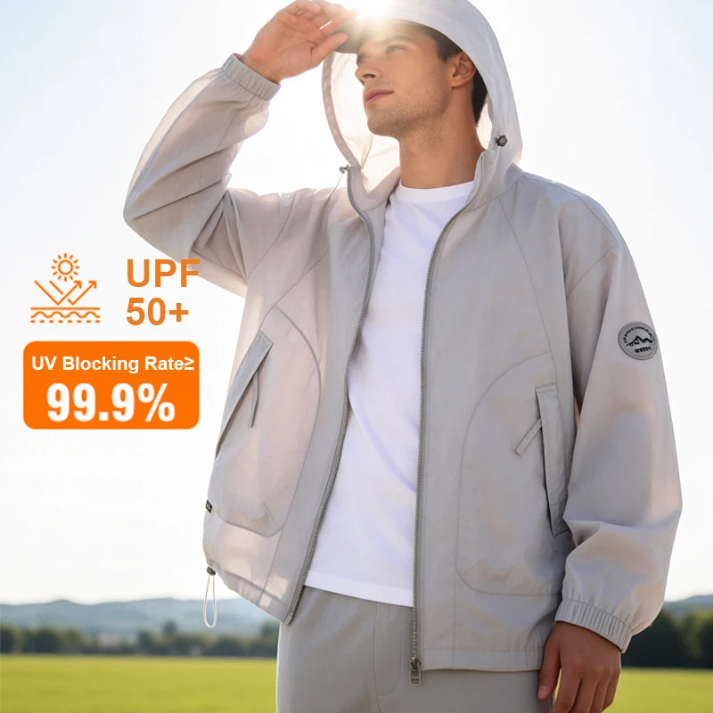 Men's UV Skin Coats UPF50+ Sunscreen Outdoor Hiking Clothing Summer Waterproof Skin Jackets Men Sun Protection Thin Windbreakers