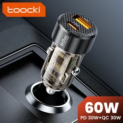 Toocki 60W USB C Quick Charge QC PD 3.0 Type C Fast Charge Car Charger for iPhone 16 15 Xiaomi POCO Samsung Car Charger