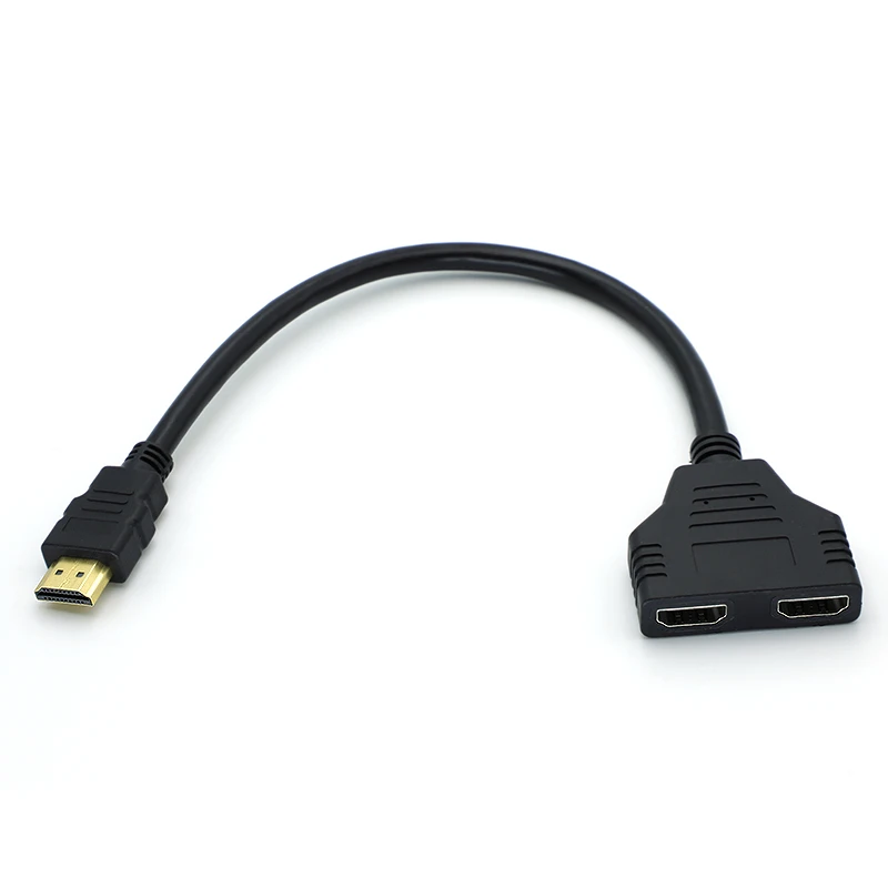 HDMI-Compatible Splitter Adapter Cable 2 Dual Port Y Splitter 1 In 2 Out HDTV Male To HDTV Female 1 To 2 Way for HD LED LCD TV