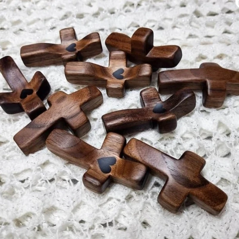 Handheld Holzkreuz tragbare Tasche hält Kreuz für Gebet kleine Männer christliche Kirche Kreuze Stress abbau Spielzeug