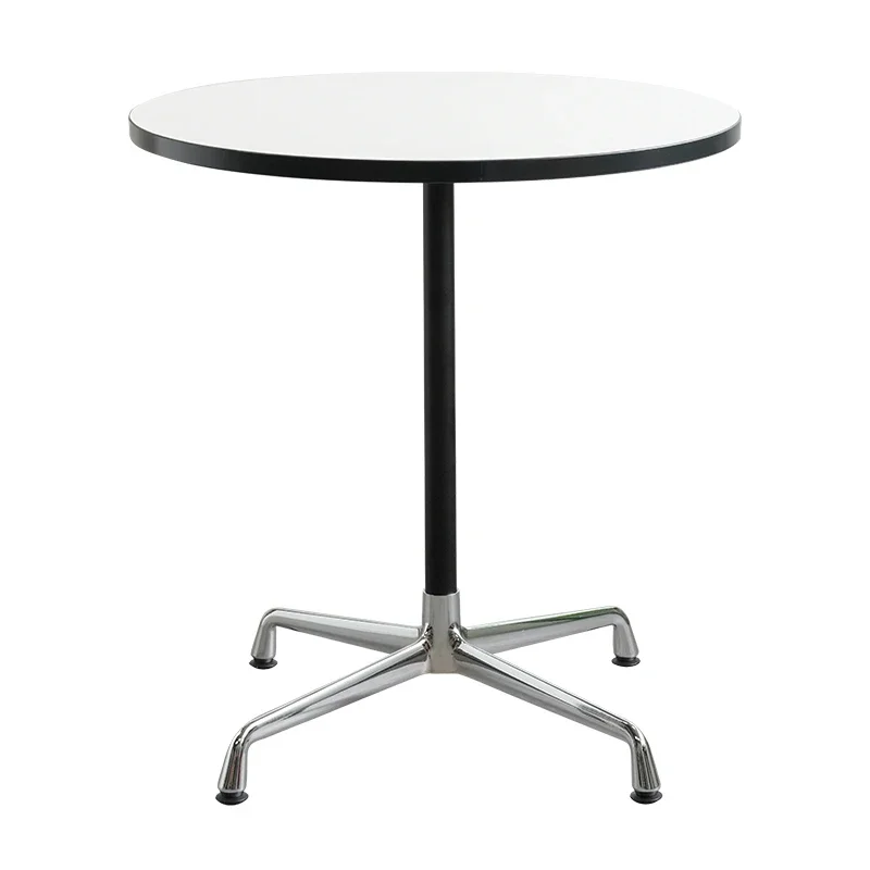 

Round table Simple white dining table Leisure negotiation Coffee milk tea shop dining Northern Europe Yangtai small