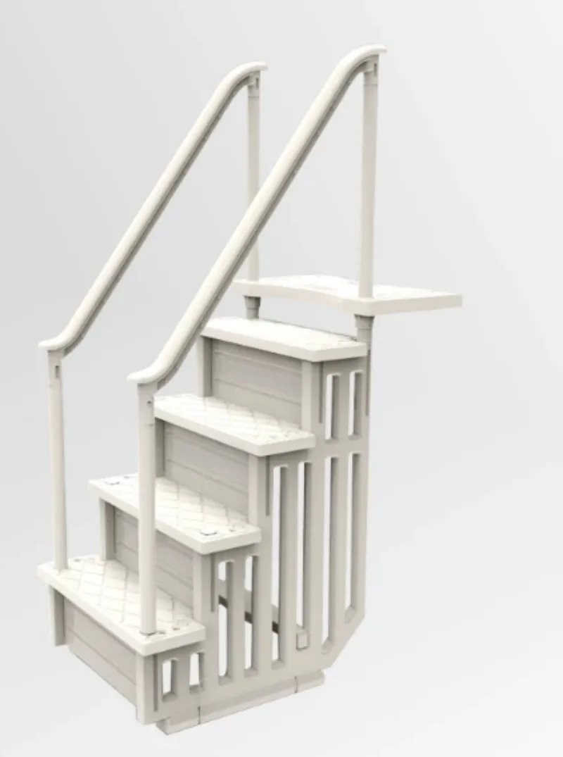 Plastic Above-Ground Swimming Pool Ladder Portable A Frame Outdoor Backyard Pool Access Step Ladder
