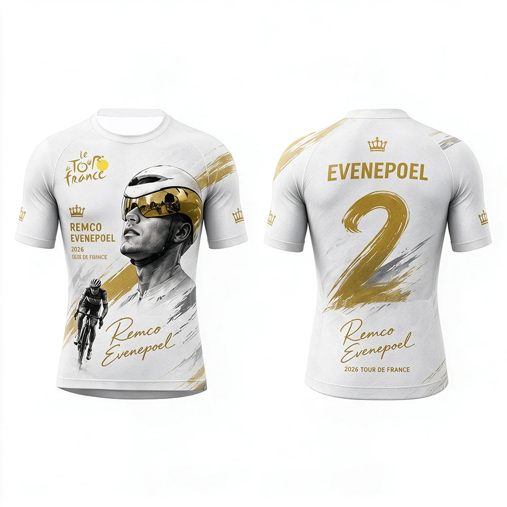 2026 Tour De France Champion Gedenk-T-Shirt Pogacar Evenepoel Del Toro Bedrucktes Kurzarm-T-Shirt Geschenk für Fahrradliebhaber – Detail 4