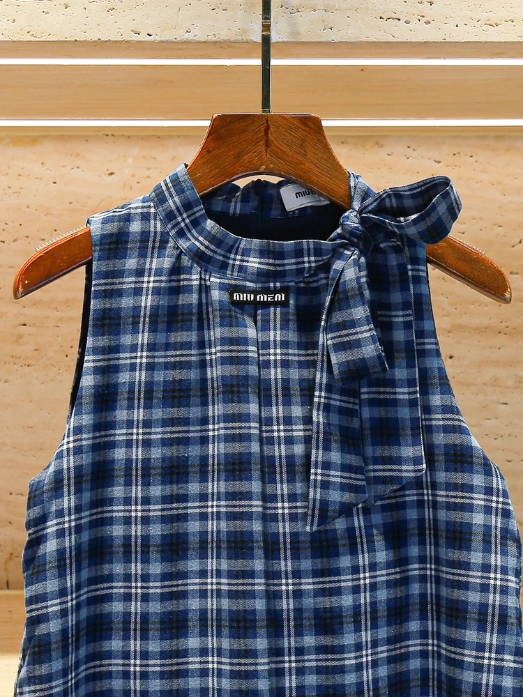 

Sweet Knot Plaid Vest Dr South Oil High End Women's Summer Spring Autumn Commute Sle l Waist ort Skirt